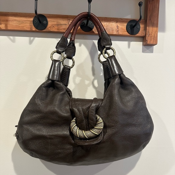 Cole Haan Handbags - COLE HAAN HANDBAG SATCHEL Brown LEATHER HOBO ALISON PATCHWORK Vintage